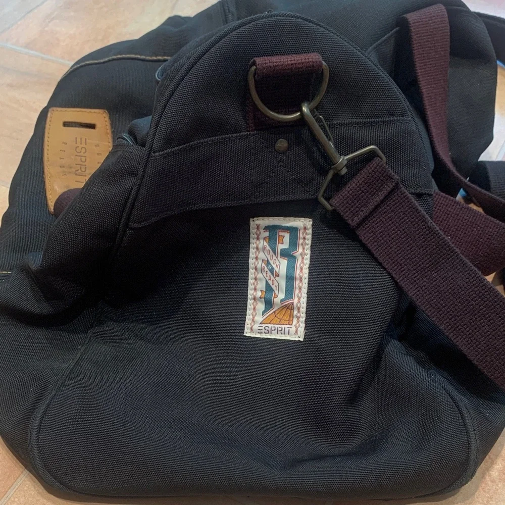 Espirit Vintage Black Men's Lightweight Canvas Duffel Travel Bag